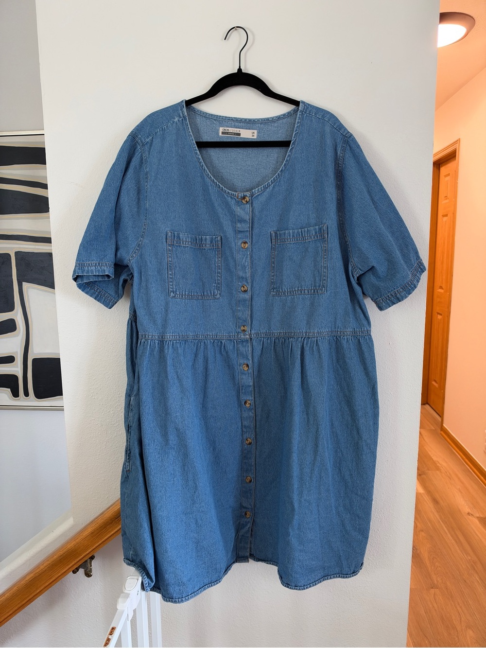 ASOS Curve Denim Button-Front Mini Dress US 22
